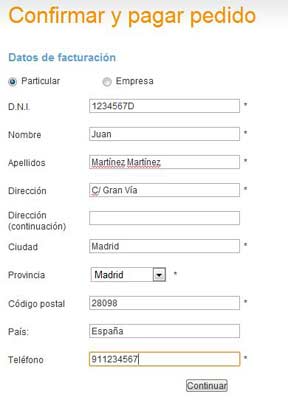 Cómo comprar en la tienda virtual: datos personales