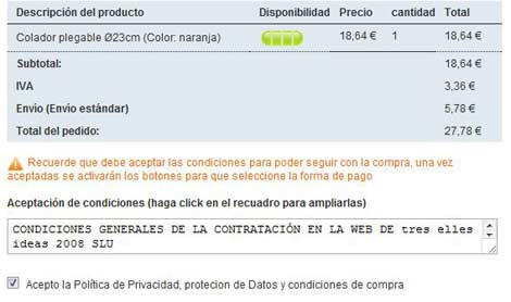 Como comprar en la tienda virtual: comprobar los datos