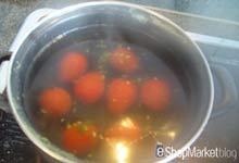 Menú de recetas: escaldamos los tomates cherry y cocemos los huevos de codorniz