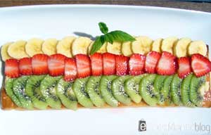 Menú de recetas: Banda de hojaldre y crema pastelera con frutas