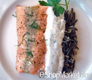 Menú de recetas: Salmón a la unilateral con eneldo y yogur griego