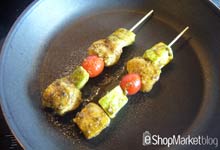 Menú de recetas: salteamos las brochetas de pollo