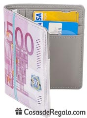 Cartera billetera con aspecto de billete de 500 euros