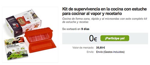 Sorteo de un kit de supervivencia en la cocina